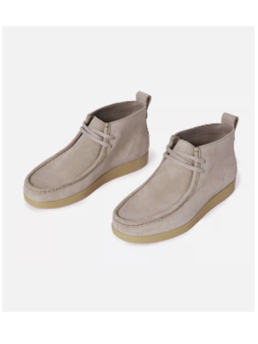 Everlane Moc-Toe Suede Lace-Up Ankle Boots in Light Taupe
